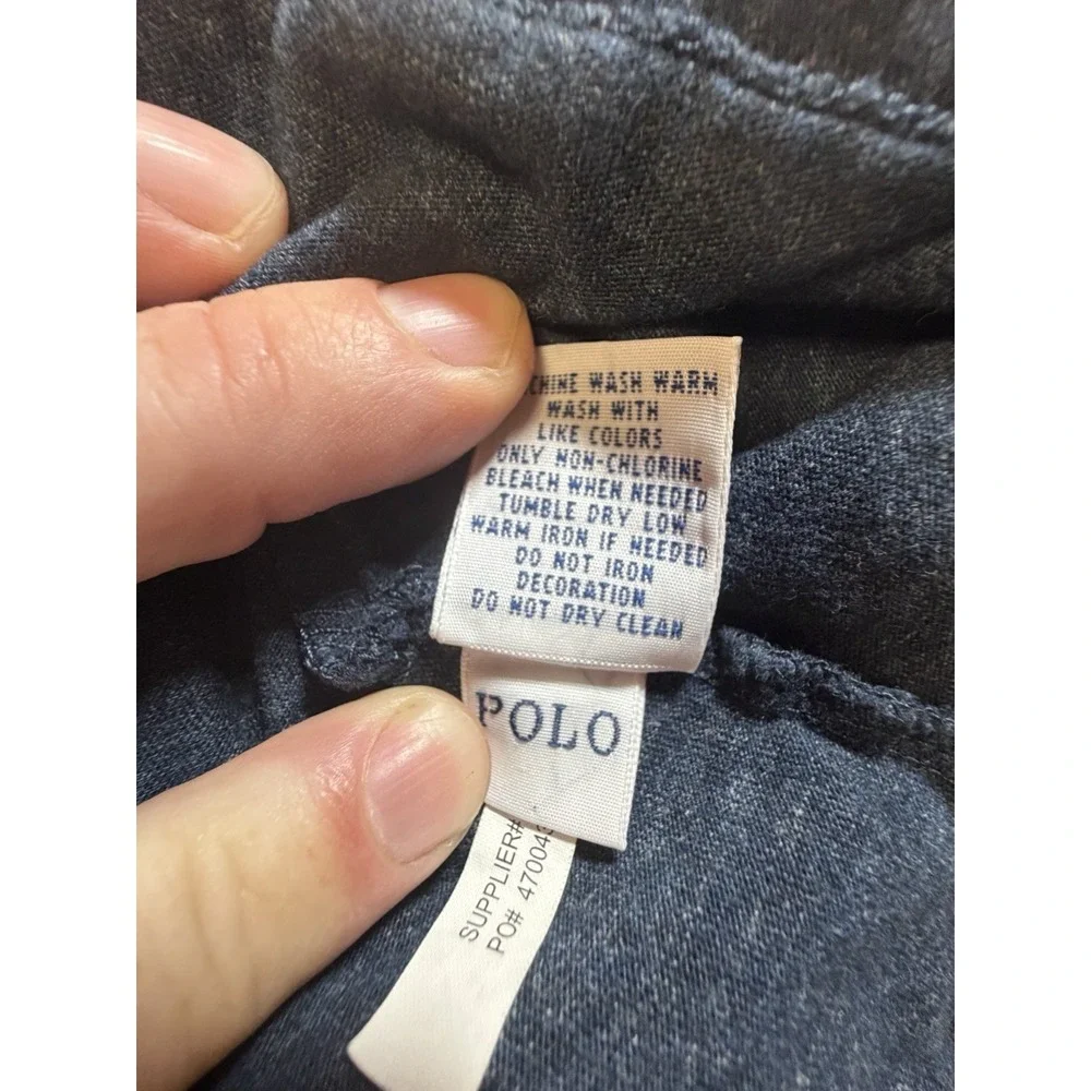 Polo Ralph Lauren T Shirt Mens L Navy Heather Custom Fit Pony Logo Cotton